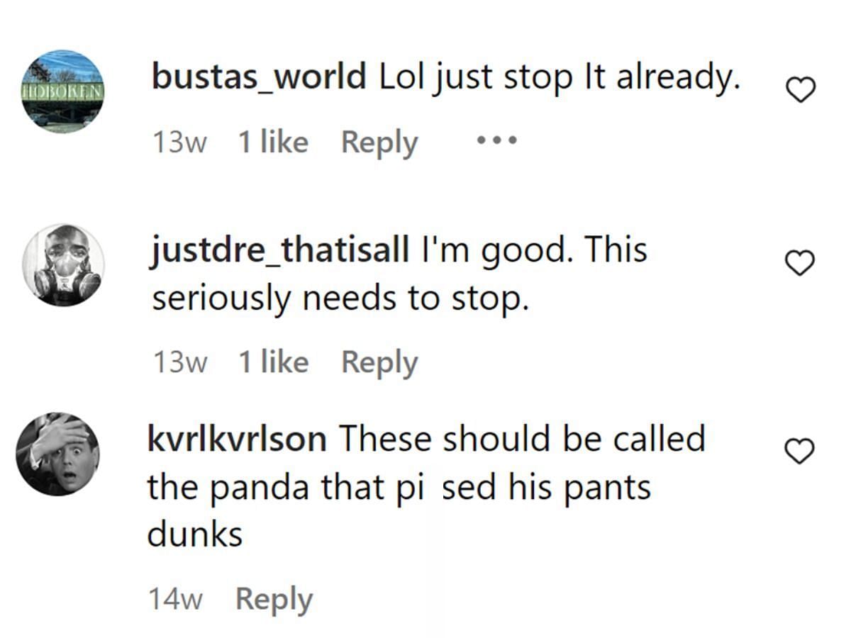 Netizens' comments (Image via Instagram)